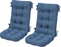SERWALL HDPE Outdoor Rocking Cushion Set of 2, Memory Foam Cushion Navy by SERWALL