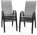 VINGLI Patio Chairs Set of 8 – Stackable Outdoor Dining Chairs by VINGLI