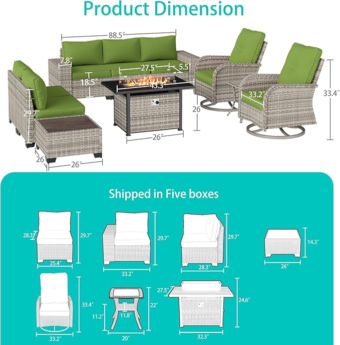 10-Piece Outdoor Patio Furniture Set - Image 6