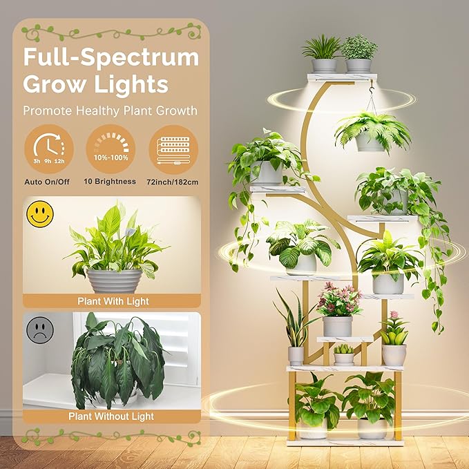Plant Stand Indoor with Grow Lights - Image 3