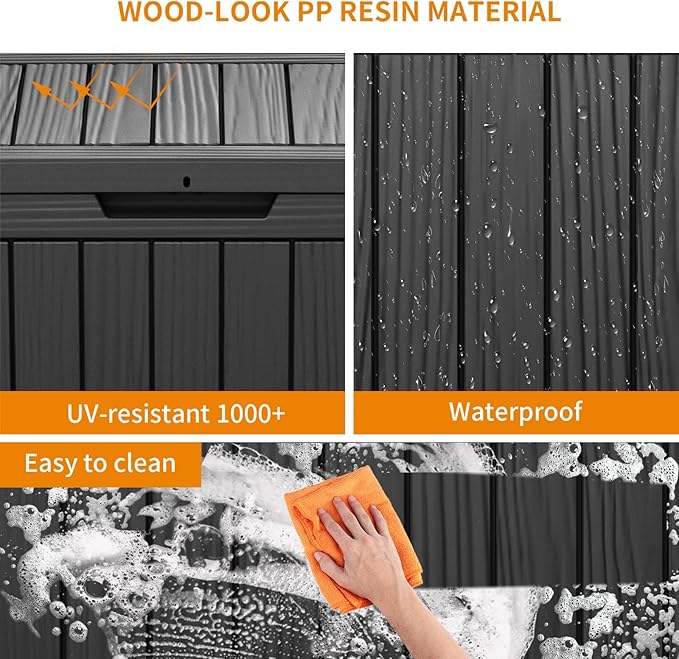 46 Gallon Outdoor Deck Box, Lockable Waterproof Outdoor Storage Boxes - Image 7