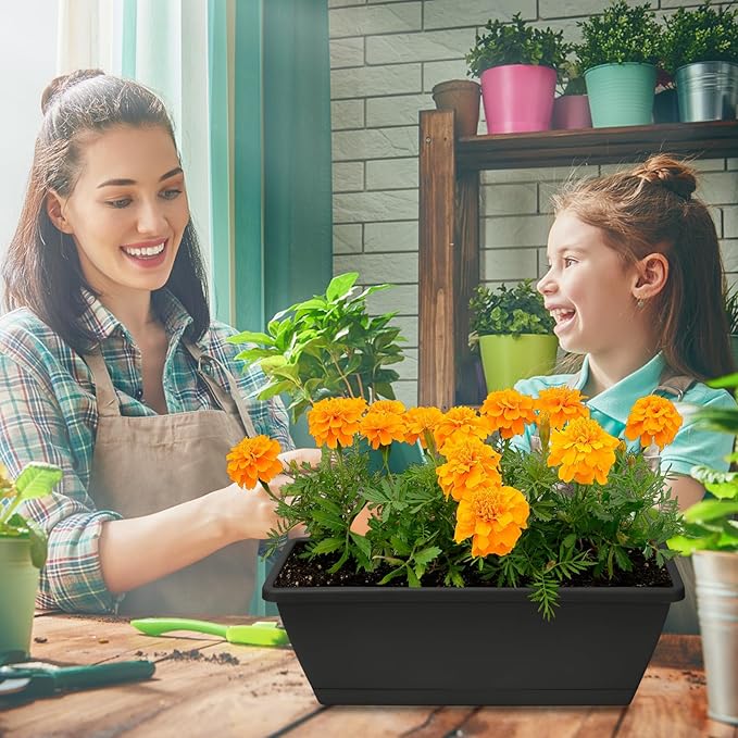 Window Box Planter, 6 Packs 17 Inches Rectangle Planters Box - Image 6