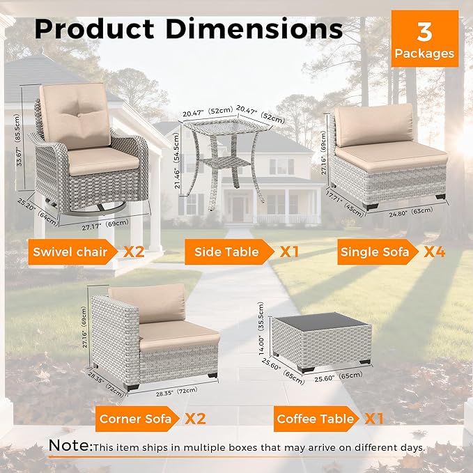 8-Seat Modern Patio Furniture Set - Image 3