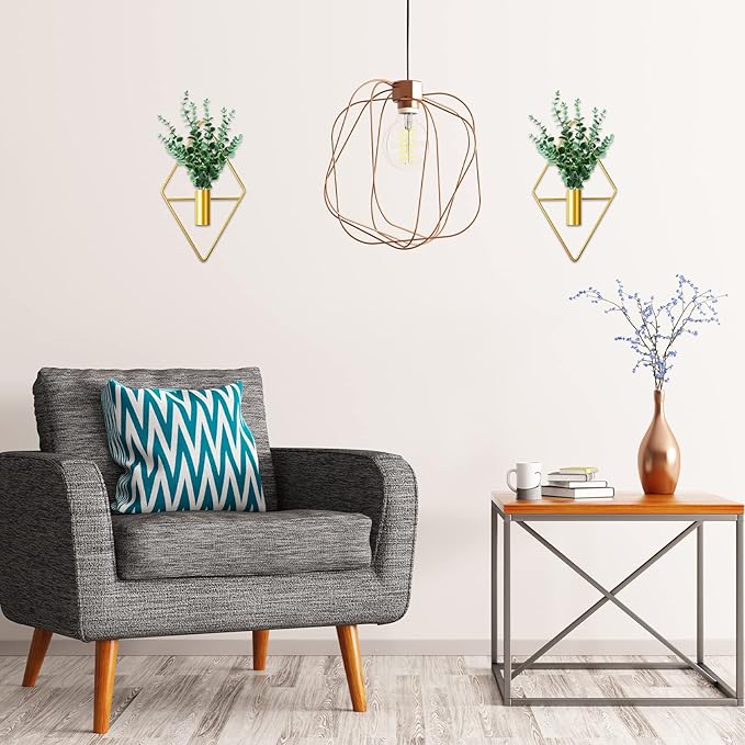 2 Pieces Gold Wall Decor Hanging Planters - Image 7
