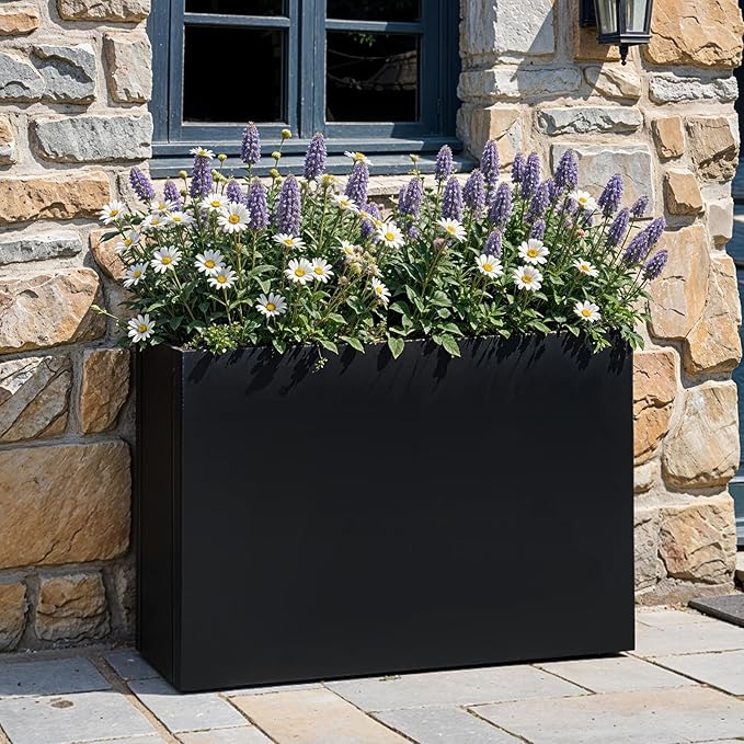 IDZO 35.4" W x 25.6" H Metal Planter Box, Privacy Trough - Image 5