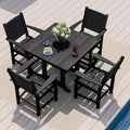 Pamapic 5 PCS Outdoor Dining Set, Spacious HDPE Outdoor Table and Chairs by Pamapic