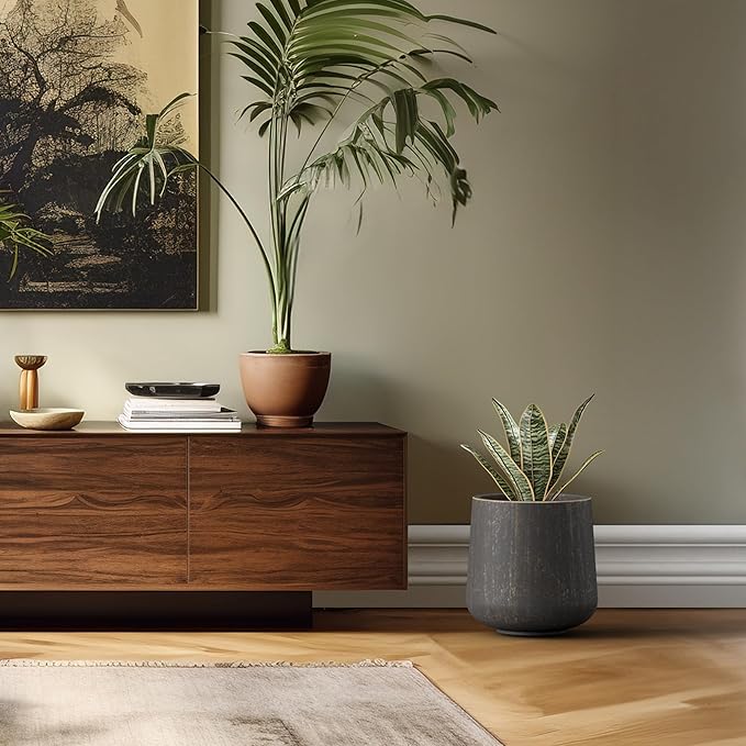 Kante 11.6" Dia Round Concrete Planter, Outdoor Indoor Large Plant Pots - Image 5