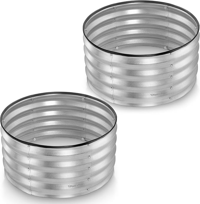 Round Galvanized Raised Garden Bed // 2×2×1 ft Galvanized Raised Garden Beds by PlantPlot