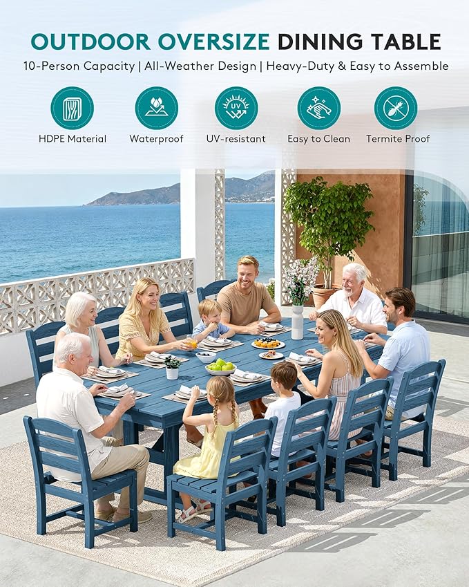 SERWALL 11 Piece Outdoor Dining Set - Image 8