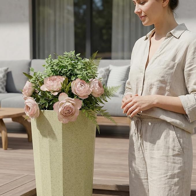 23.6" H Tall Planters for Outdoor Plants, 2 Pack Large Outdoor Planters for - Image 8