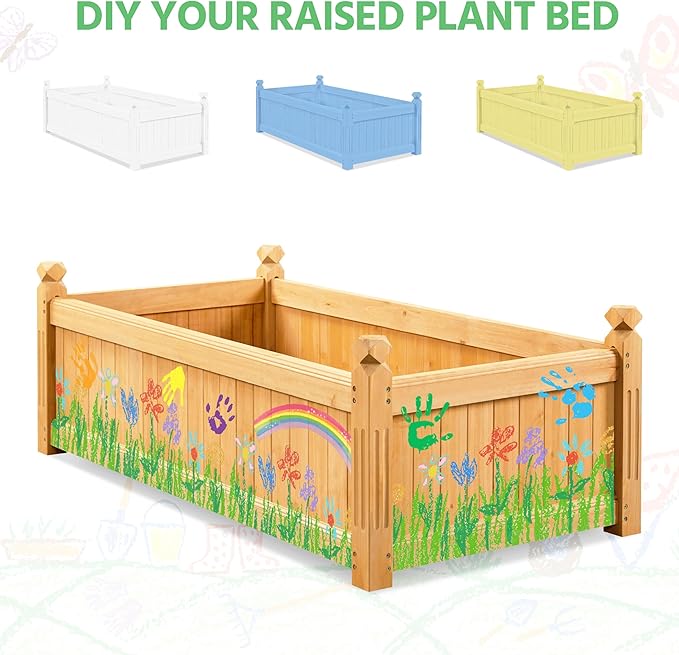 Yaheetech 46″ L × 23.5″ W × 16″ H Wooden Raised Garden Bed, Horticulture Wood - Image 9