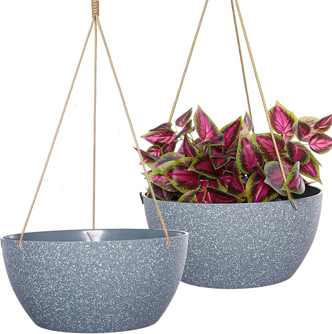 12 Inch 2 Pack Large Hanging Planters by SwinDuck