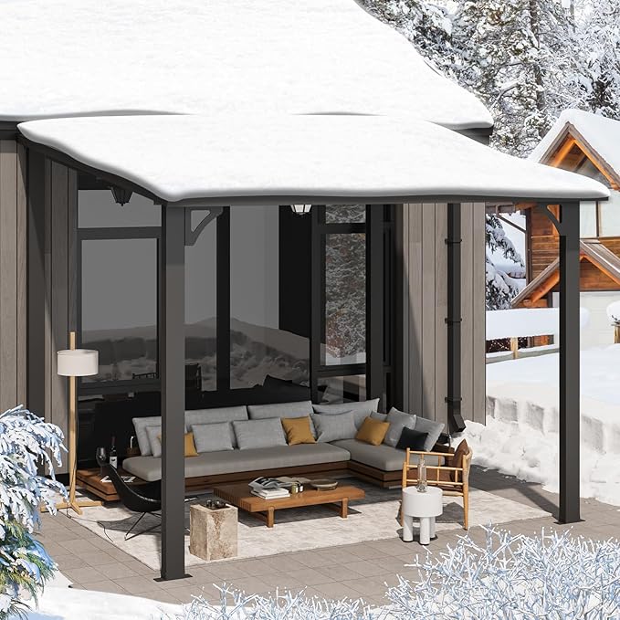 AECOJOY 10'x8' Pergola Hardtop Outdoor Gazebo - Image 5