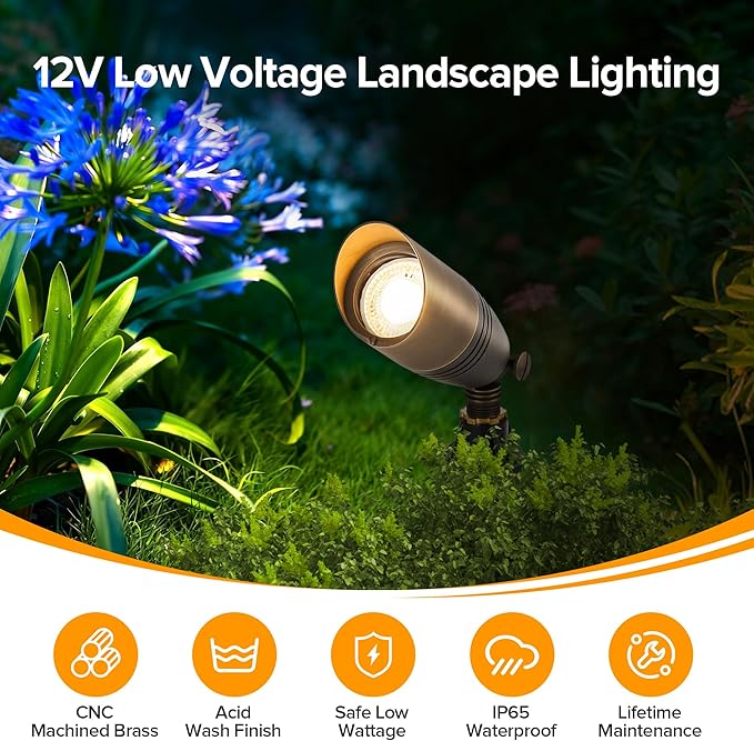 LUTEC Solid Brass Low Voltage Landscape Lighting, 12V Heavy Duty Waterproof - Image 2