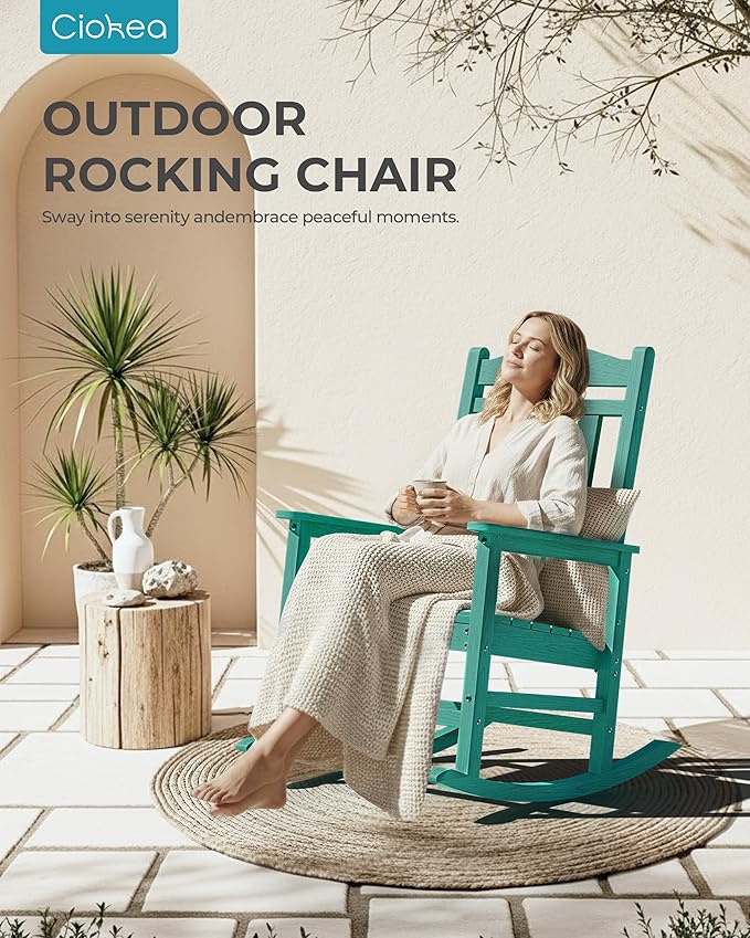 Ciokea Oversized Outdoor Rocking Chairs Set of 3, 380lbs Heavy-Duty Large Patio - Image 7