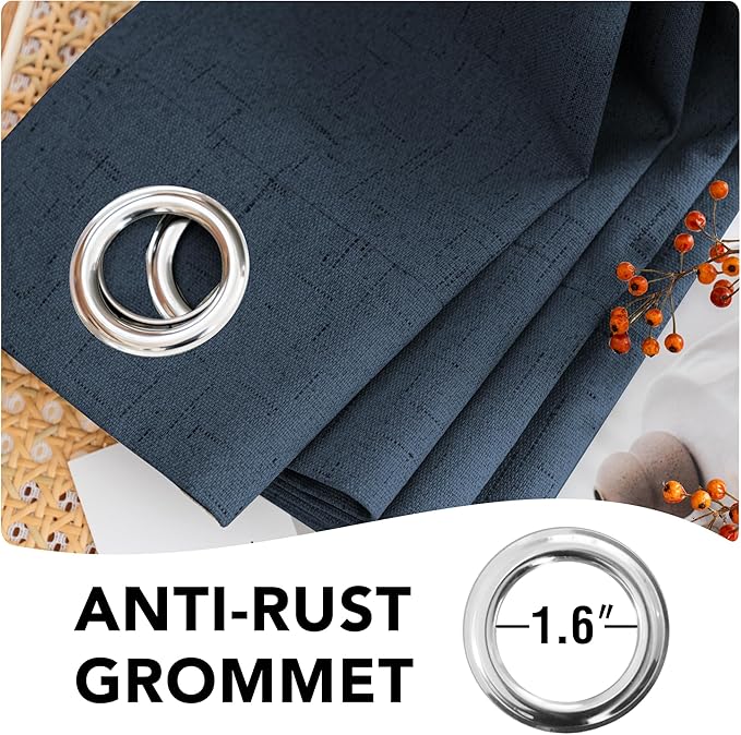 H.VERSAILTEX Linen Blackout Curtains 72 Inches Long 100% Absolutely Blackout - Image 6