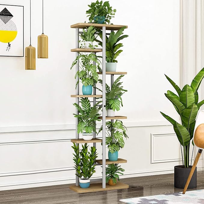 LINZINAR Plant Stand 8 Tier 9 Potted Multiple Flower Pot Holder Shelf Indoor - Image 4