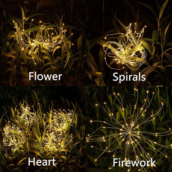 Christmas Outdoor Garden Decorative Lights, Solar Firework Lights 105 LED - Image 2