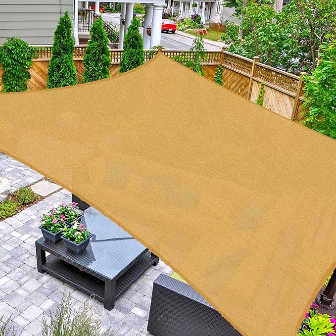 ASTEROUTDOOR Sun Shade Sail Rectangle 12' x 12' UV Block Canopy by AsterOutdoor