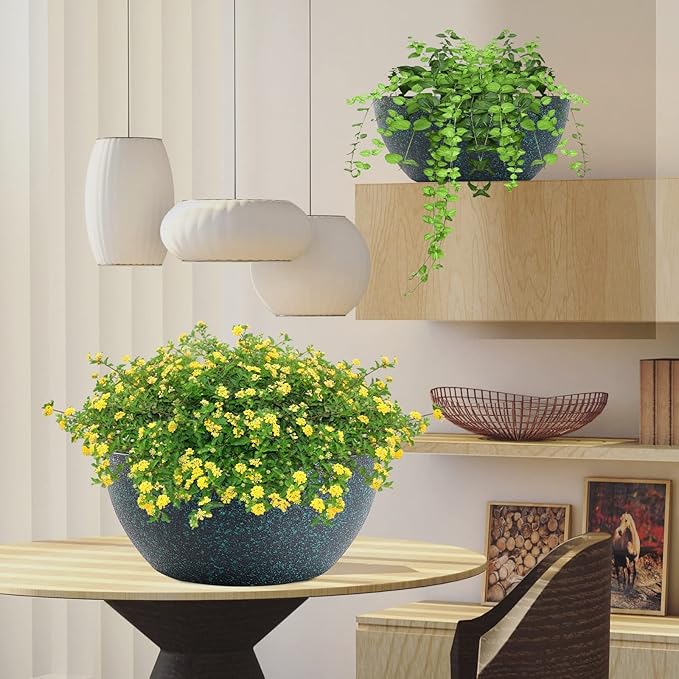 WOUSIWER 13 inch 2 Pack Large Hanging Planters - Image 7