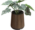 Keter Signature Conic 23.8 Inch Tall Round Large Wood Look Planter by Keter