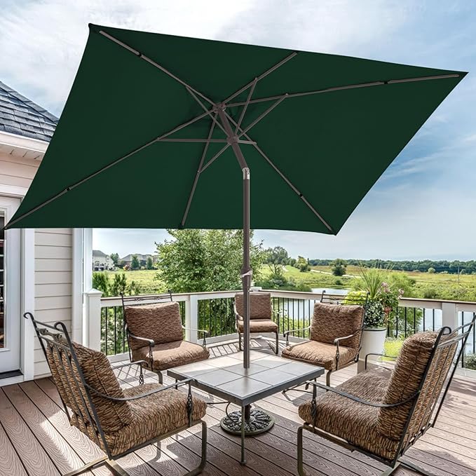 JEAREY 6.5x10 ft Rectangular Patio Umbrellas Rectangle Outdoor Umbrella - Image 6