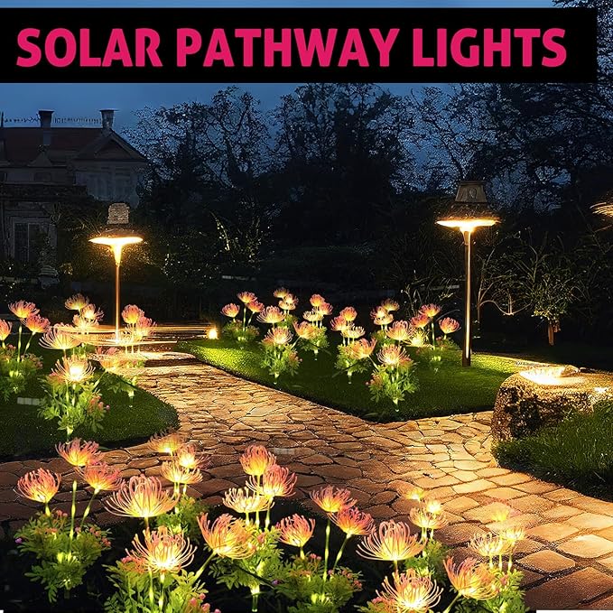 Solar Garden Lights Glowing Flowers & Stems, Outdoor Garden Decoration - Image 2