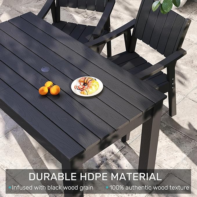 ZHUSI Patio Table and Chairs Set, Outdoor Table and Chairs, HDPE Outdoor Dining - Image 2