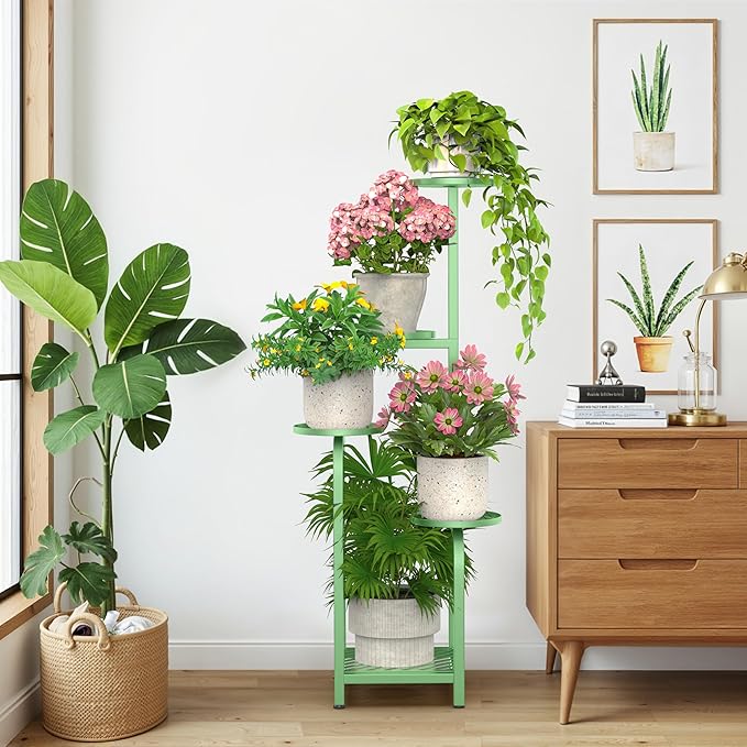 TOSKING 5 Tier Tall Plant Stand Indoor Outdoor, Heavy Duty Corner Shelf - Image 2