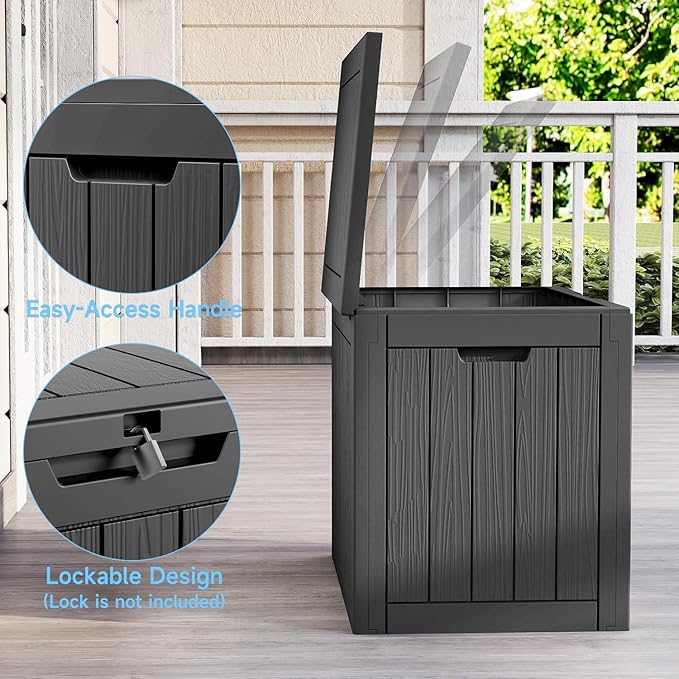35 Gallon Outdoor Deck Box, Lockable Waterproof Outdoor Storage Boxes - Image 3