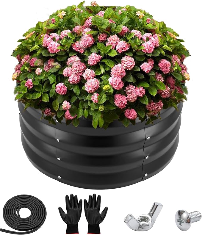 ZXZYHFTY Round Galvanized Raised Garden Bed kit, Round Large Metal Raised - Image 2