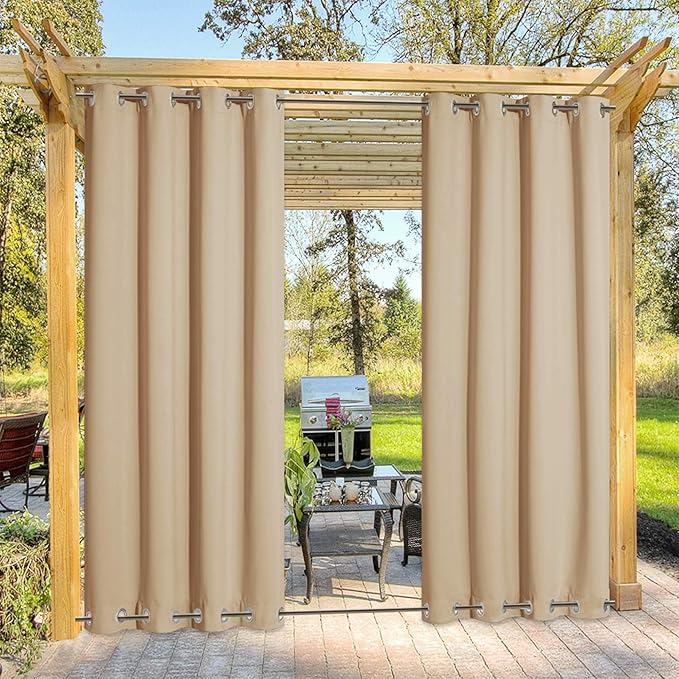 NICETOWN Outdoor Curtain for Patio Waterproof & Windproof 95" L, Thermal by NICETOWN
