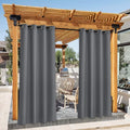 NICETOWN Patio Curtains Outdoor Waterproof 2 Panels, Stainless Steel Ring Top by NICETOWN