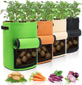 4 Pack Potato Growing Bag with Flap 10 Gallon Planter Pots with Handles and by Homyhoo