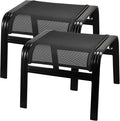 Patio Footstools Outdoor Foot Rest Aluminum Patio Ottomans Portable Seat Wicker by Deguifei