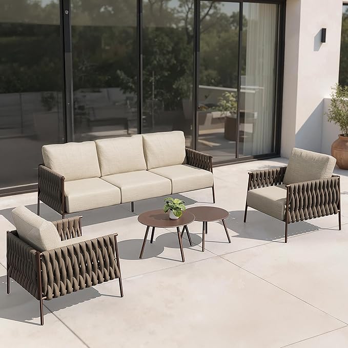 East Oak 5-Piece Patio Furniture Set | Life Chatter 5-Seat Outdoor Furniture | by EASTOAK