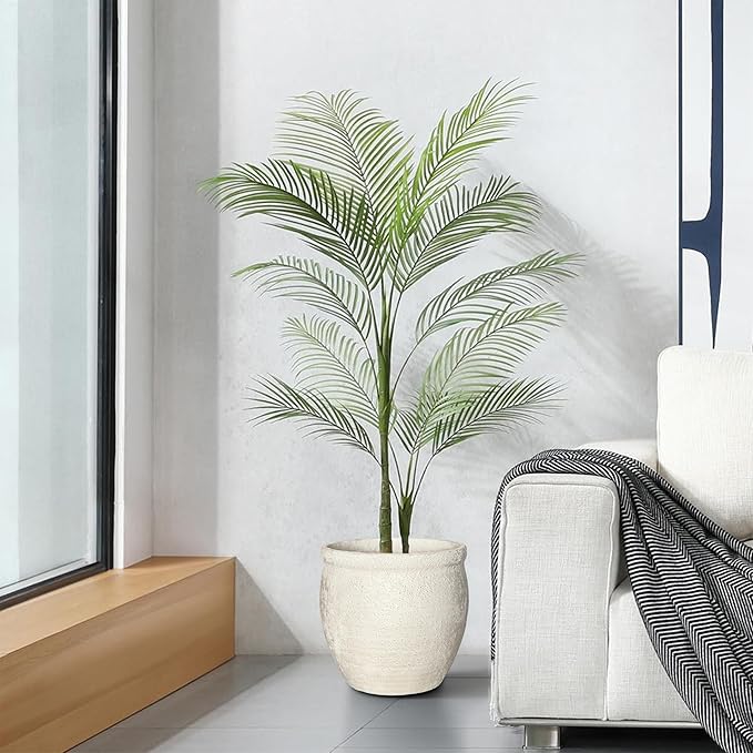 12" Dia Fiberstone Planter – Modern Farmhouse Indoor/Outdoor Flower Pot - Image 4