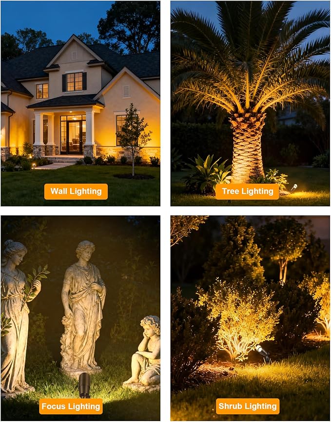 PARTPHONER Solid Brass Low Voltage Landscape Lighting, Wired 12V LED Landscape - Image 6