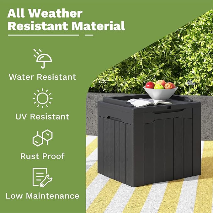 Patiowell 30 Gallon Resin Deck Box, Outdoor Storage Box - Image 3