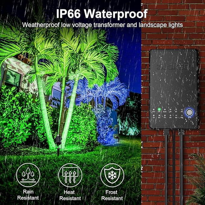 ZUCKEO All-in-One RGB Low Voltage Landscape Lighting Kit, 5W LED Color Changing - Image 4