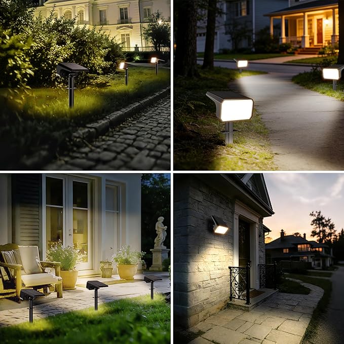 Fabrito Solar Spot Lights Outdoor 4 Pack, Auto On/Off Spotlights, IP67 - Image 6