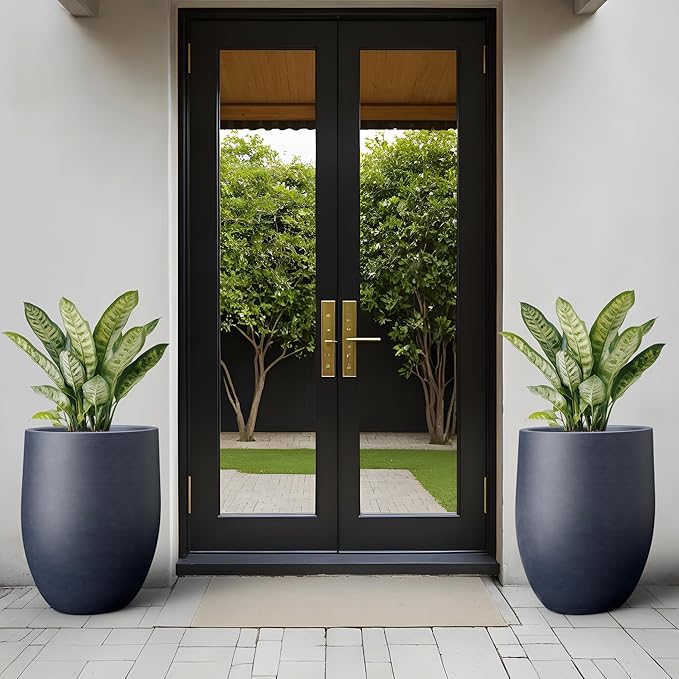 Kante Tall Concrete Planter, 21.7-Inch Height Charcoal Large Indoor Outdoor - Image 3