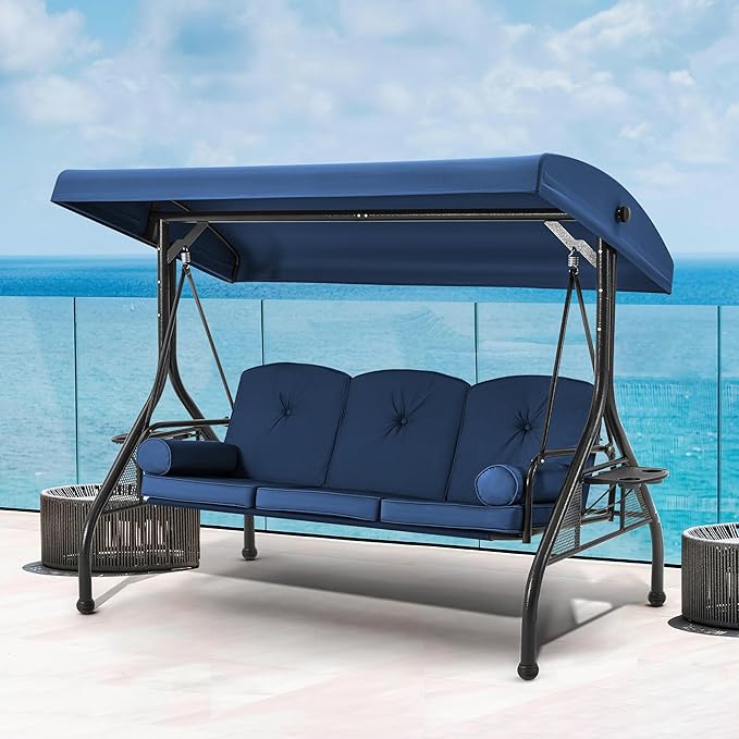 HOMREST 3 Seat Outdoor Porch Swing - Image 8