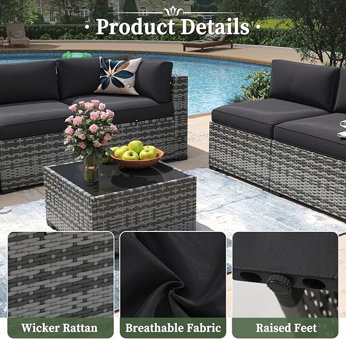 Aoxun 15 Piece Patio Furniture Set - Image 8