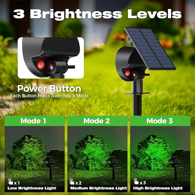 nipify 2 Pack Solar Spot Lights Outdoor Waterproof, Solar Spotlight Light - Image 3