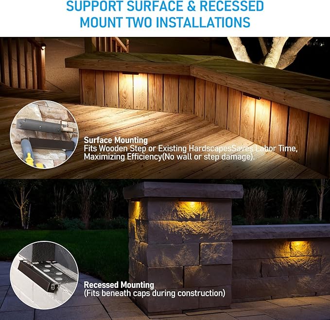 LEONLITE 7 Inch LED Hardscape Lighting, Update Retaining Wall Lights, LED - Image 3