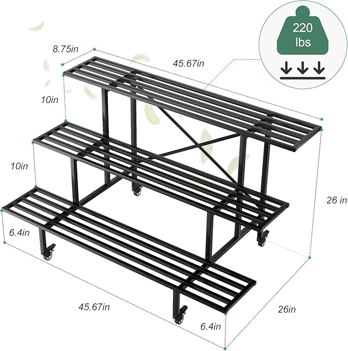 Zhongma 3 Tier Sturdy Metal Plant Stand - Image 3