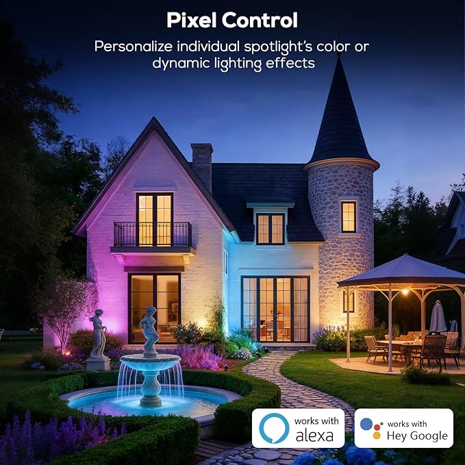 SUNTHIN 8 Pack 36W Smart Landscape Lights, RGBW Color Changing Landscape Lights - Image 4