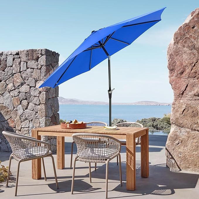 OLIXIS 9ft Patio Umbrella with Tilt and Crank Button & 8 Sturdy Ribs Waterproof - Image 7
