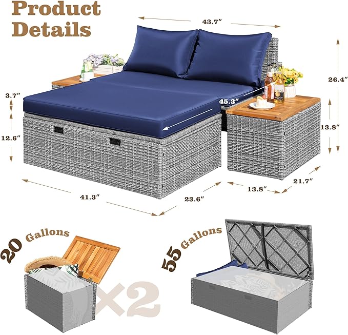 Flamaker Outdoor Rattan Lounge Chair - Image 5